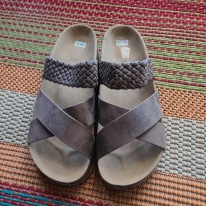 Thick soled woven sandals